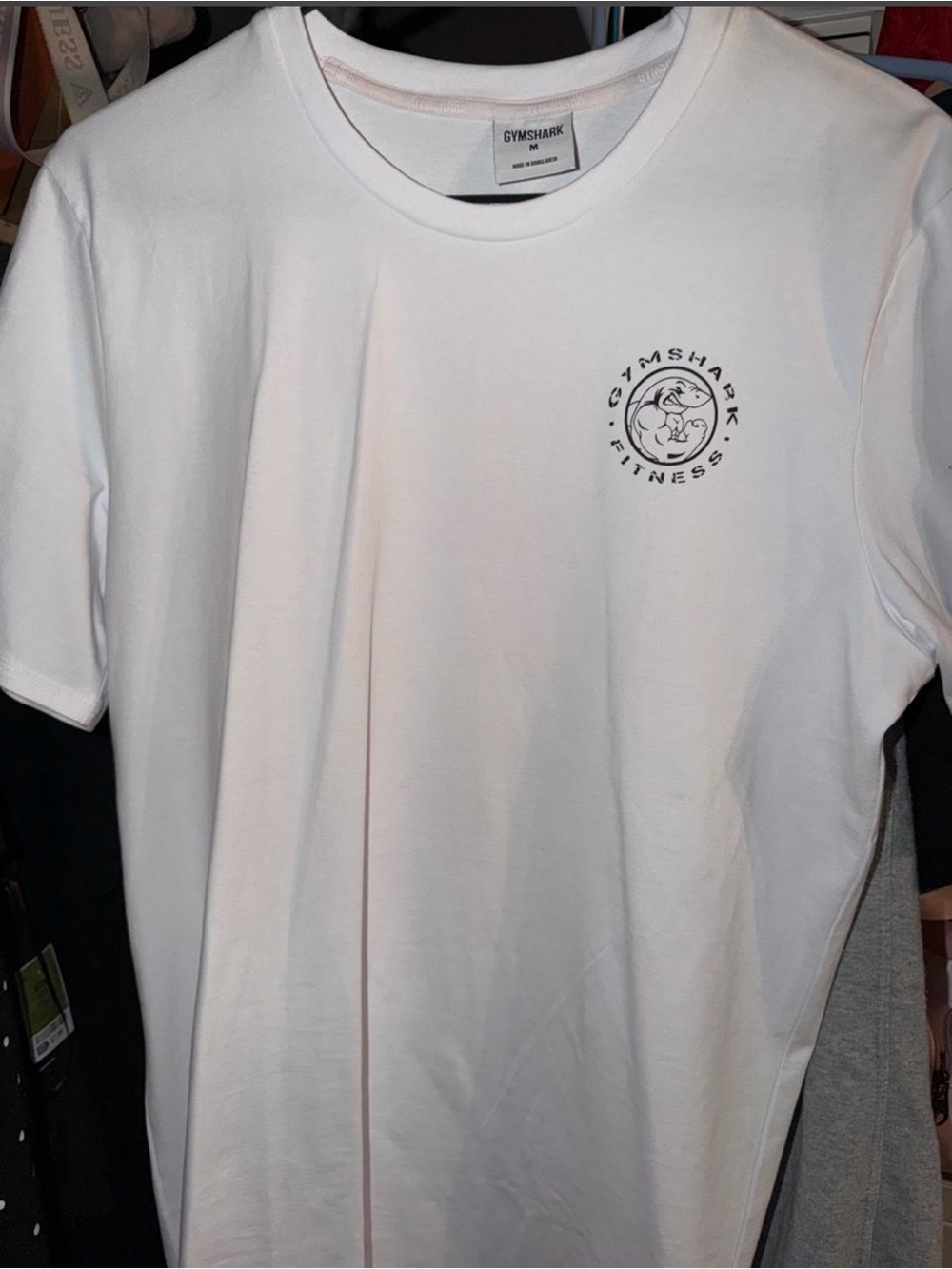 Gymshark White Short Sleeve Tee with Small Black Logo